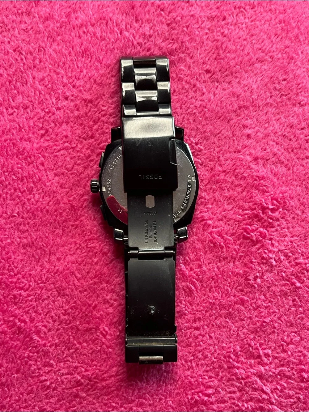 Fossil Men’s Black Stainless Steel Watch FS4552
